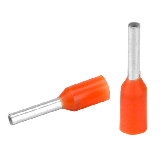 Pacer Orange 20-22 AWG Wire Ferrule - 6mm Length - 25 Pack - Boat Gear USA