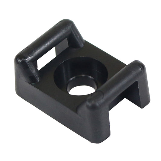 Pacer Screw Down Cable Tie Mount - #10 Screw Mount Method - Black - 100 Pack - Boat Gear USA