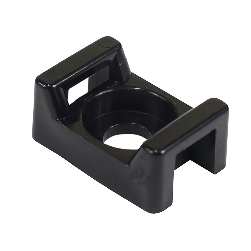 Pacer Screw Down Cable Tie Mount - #8 Screw Mount Method - Black - 100 Pack - Boat Gear USA