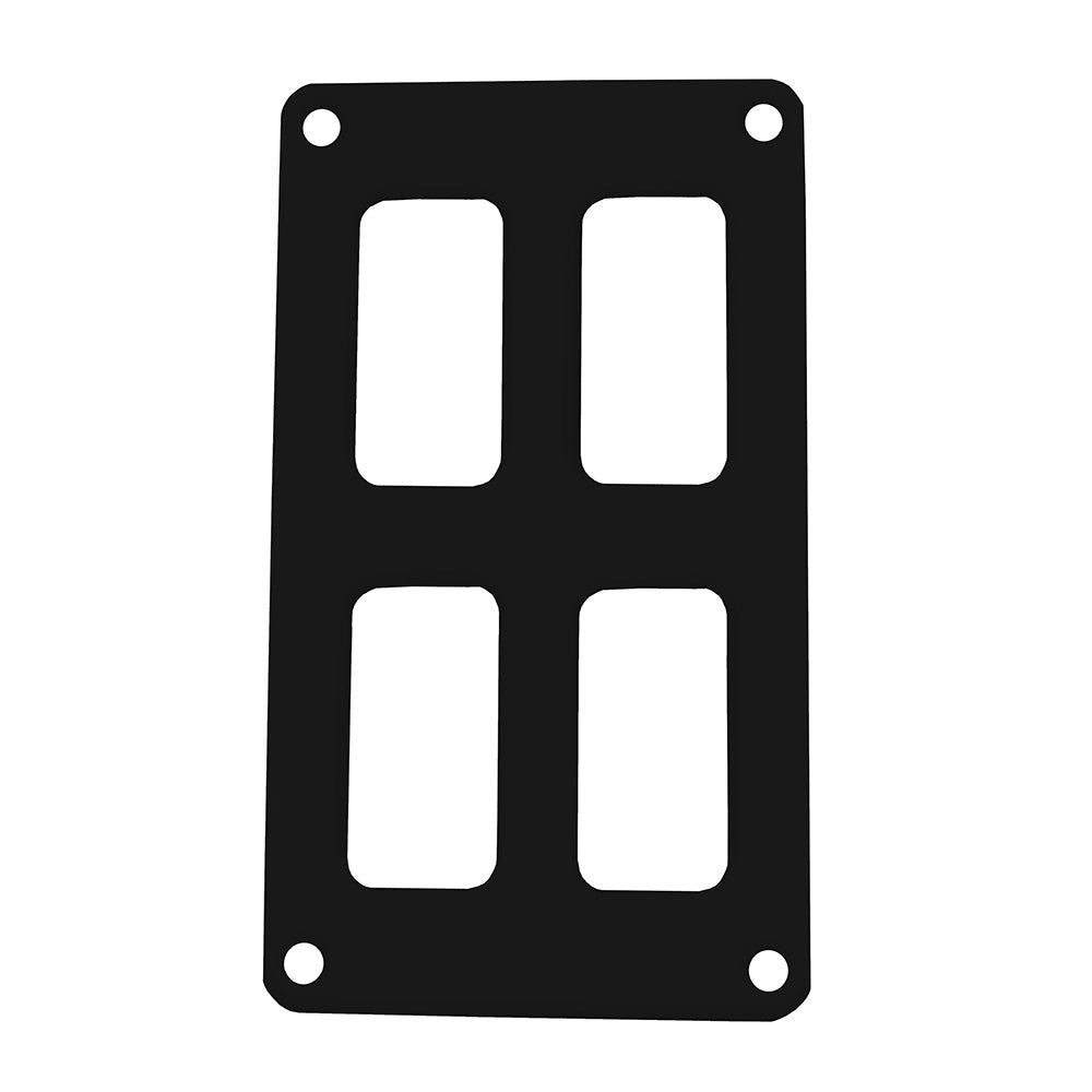 Pacer Switch Panel - 2 Switch & 2 Row - 3" x 4.75" - Black Powder Coated Aluminum - Boat Gear USA