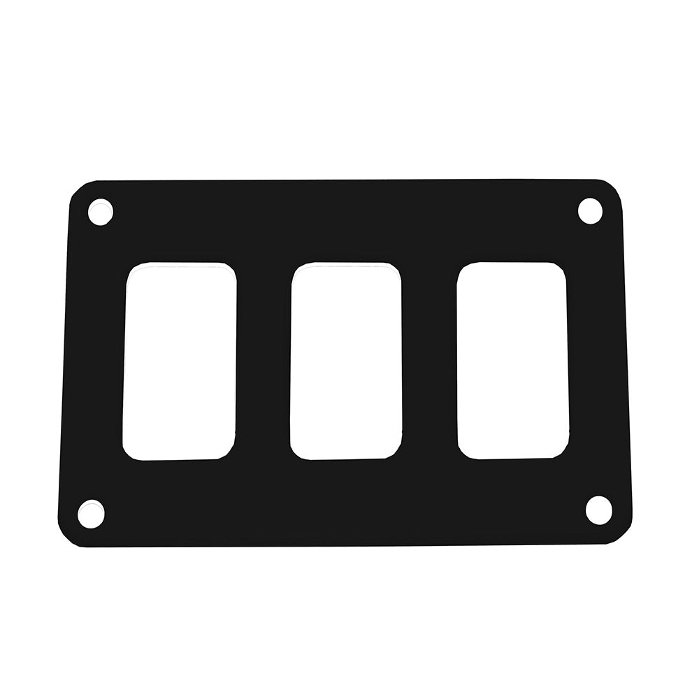 Pacer Switch Panel - 3 Switch & 1 Row - 4.25" x 2.75" - Black Powder Coated Aluminum - Boat Gear USA