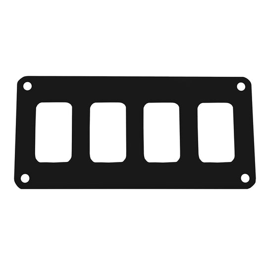 Pacer Switch Panel - 4 Switch & 1 Row - 5.5" x 2.75" - Black Powder Coated Aluminum - Boat Gear USA