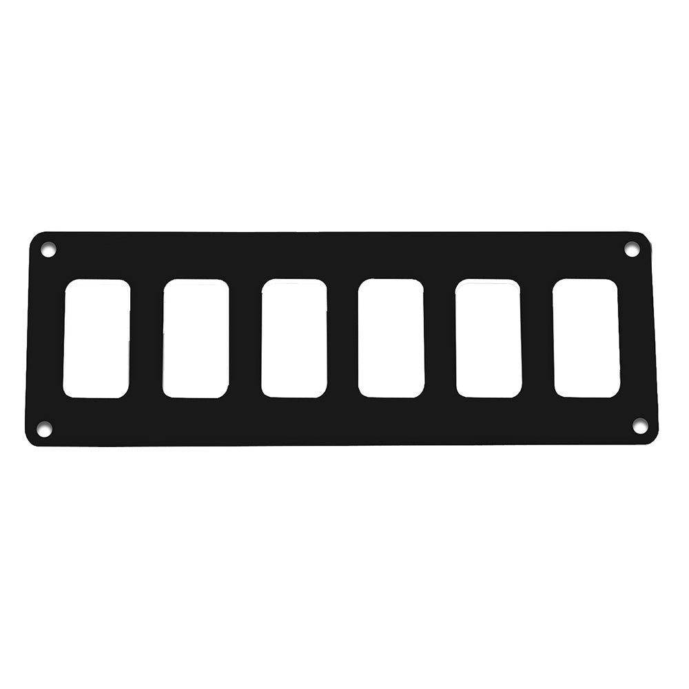 Pacer Switch Panel - 6 Switch & 1 Row - 8" x 2.75" - Black Powder Coated Aluminum - Boat Gear USA