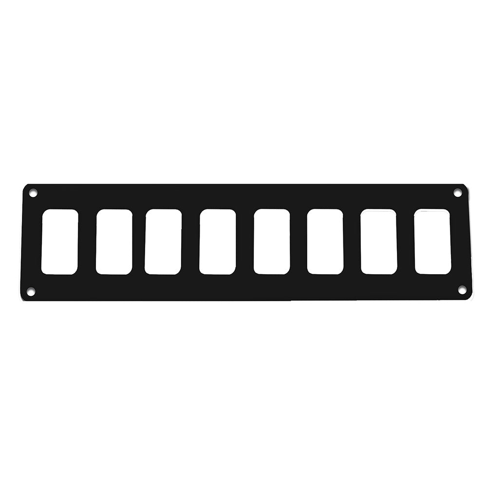 Pacer Switch Panel - 8 Switch & 1 Row - 12.5" x 2.75" - Black Powder Coated Aluminum - Boat Gear USA