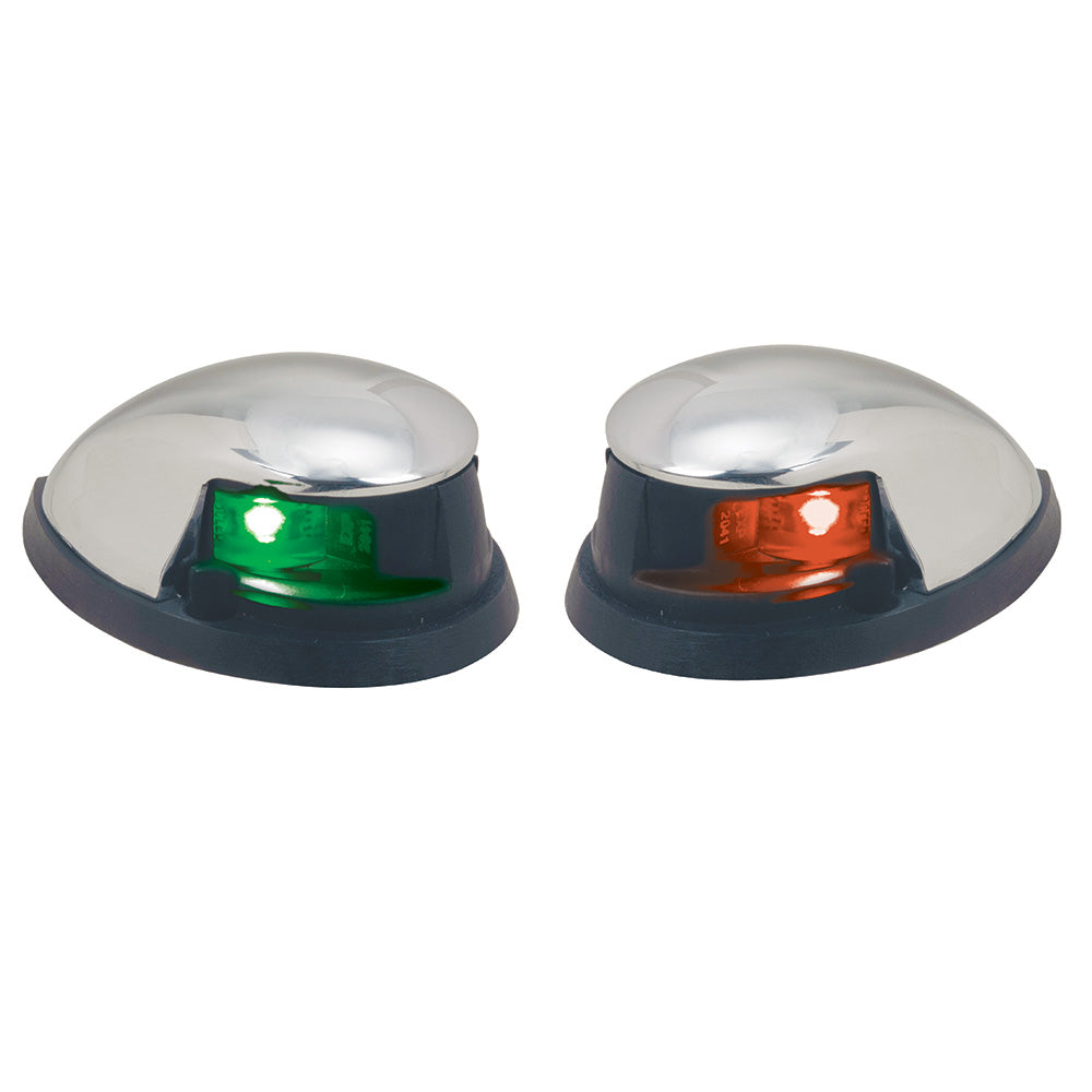 Perko Red/Green Horizontal Mount Side Lights - Pair - Chrome Plated Zinc - Boat Gear USA