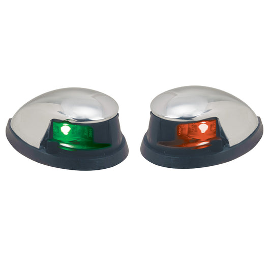Perko Red/Green Horizontal Mount Side Lights - Pair - Chrome Plated Zinc - Boat Gear USA