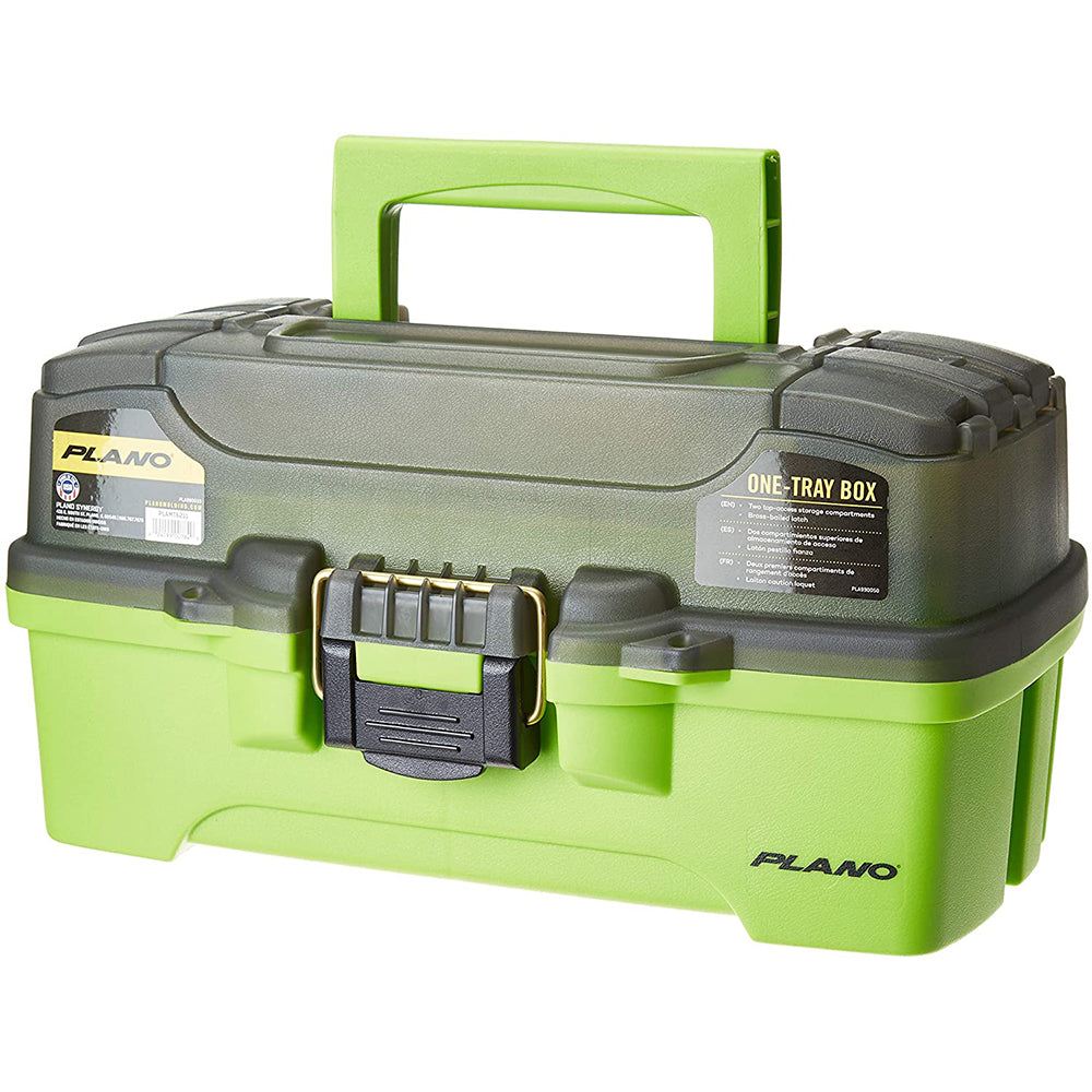 Plano 1-Tray Tackle Box w/Dual Top Access - Smoke & Bright Green - Boat Gear USA
