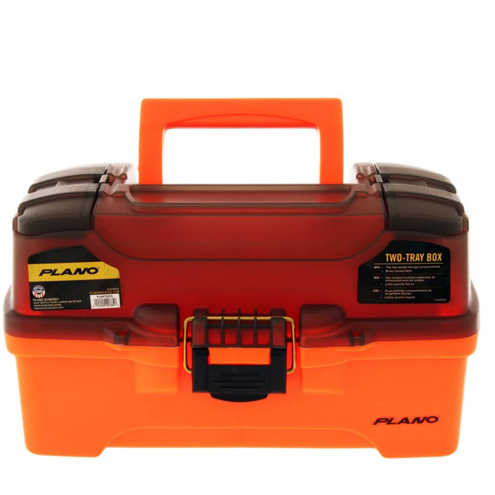 Plano 2-Tray Tackle Box w/Dual Top Access - Smoke & Bright Orange - Boat Gear USA