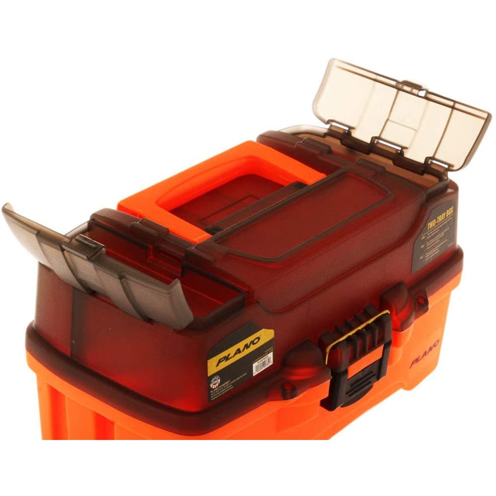 Plano 2-Tray Tackle Box w/Dual Top Access - Smoke & Bright Orange - Boat Gear USA