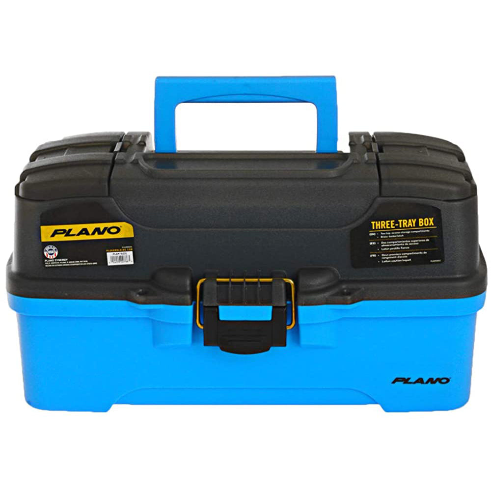 Plano 3-Tray Tackle Box w/Dual Top Access - Smoke & Bright Blue - Boat Gear USA