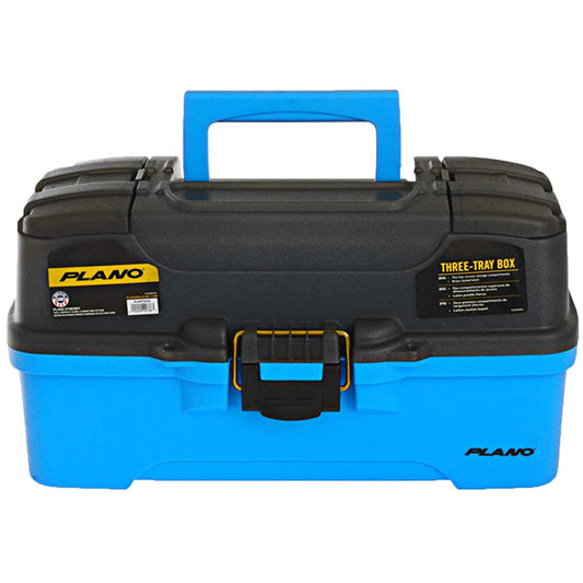 Plano 3-Tray Tackle Box w/Dual Top Access - Smoke & Bright Blue - Boat Gear USA