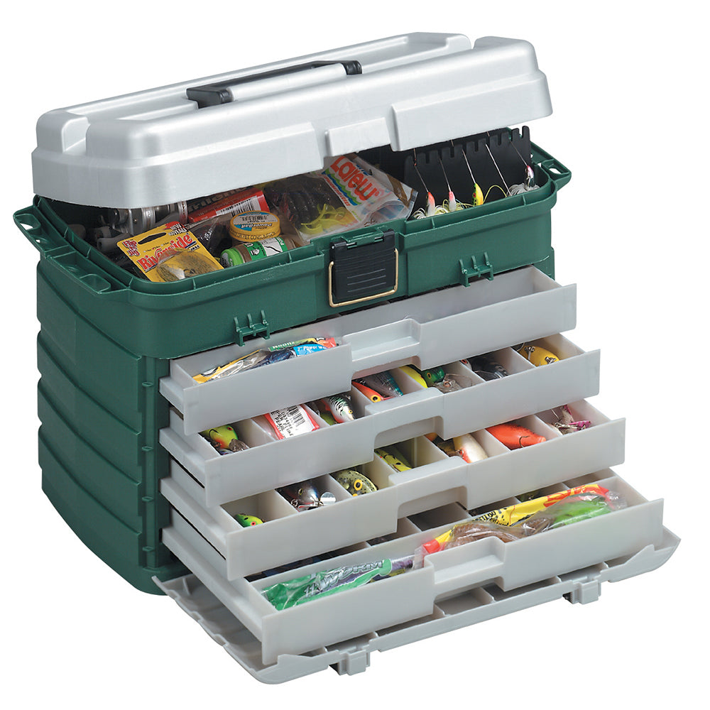 Plano 4-Drawer Tackle Box - Green Metallic/Silver - Boat Gear USA