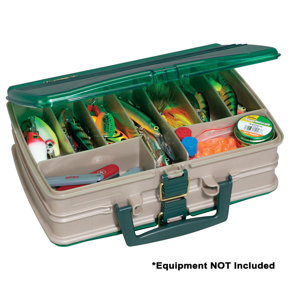 Plano Double-Sided 20-Compartment Satchel - Sandstone/Green - Boat Gear USA