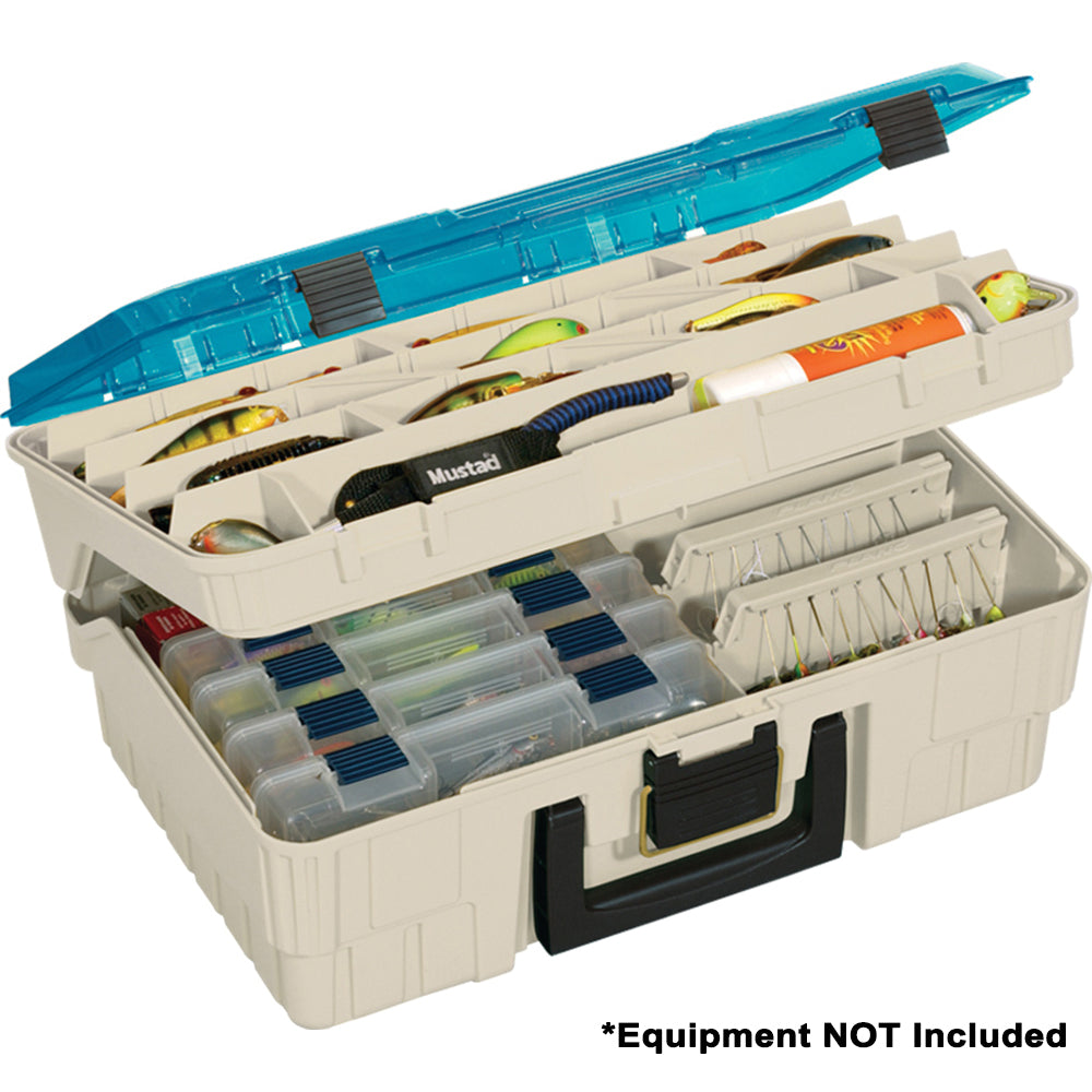 Plano Two-Tier Magnum Satchel XL - Beige/Blue - Boat Gear USA