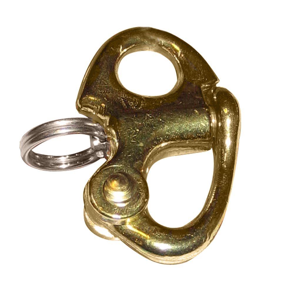 Ronstan Brass Snap Shackle - Fixed Bail - 41.5mm (1-5/8") Length - Boat Gear USA