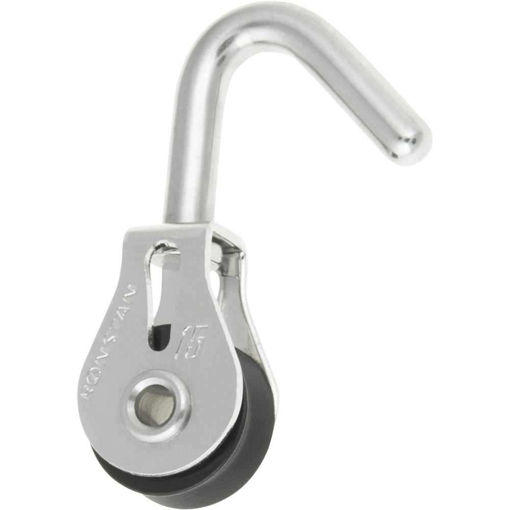 Ronstan Series 15 Ball Bearing Utility Block - Single, Swivel Hook Head - Boat Gear USA