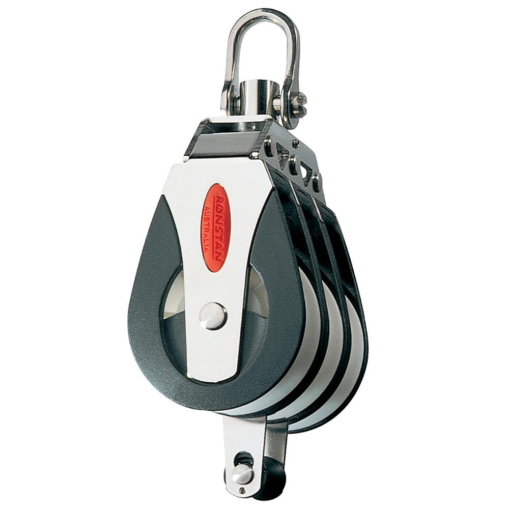 Ronstan Series 40 All Purpose Block - Triple - Becket - Swivel Head - Boat Gear USA