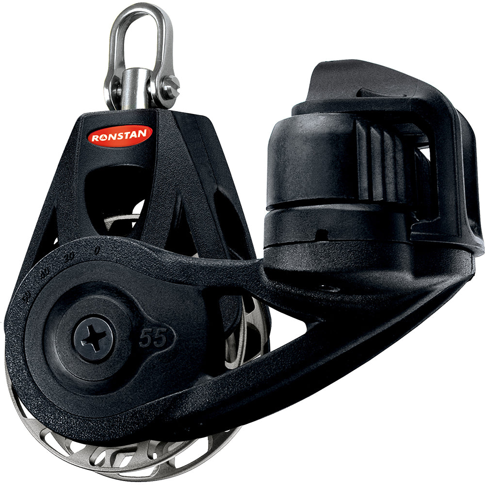 Ronstan Series 55 Ratchet Mount Orbit Block - Single Cleat Swivel - Auto - Boat Gear USA