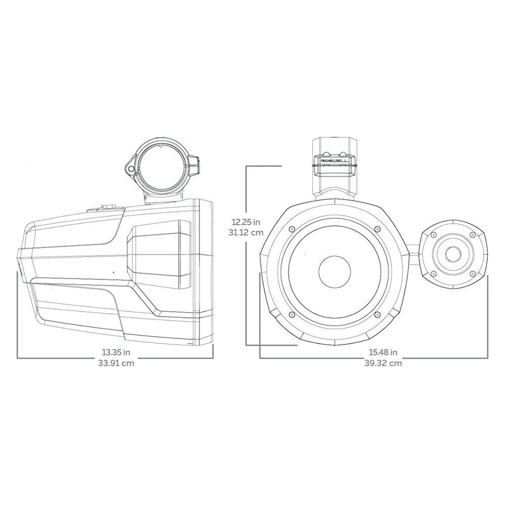 Roswell R1 Pro Tower Speakers - Black - 200W RMS & 400W Peak Power - Boat Gear USA