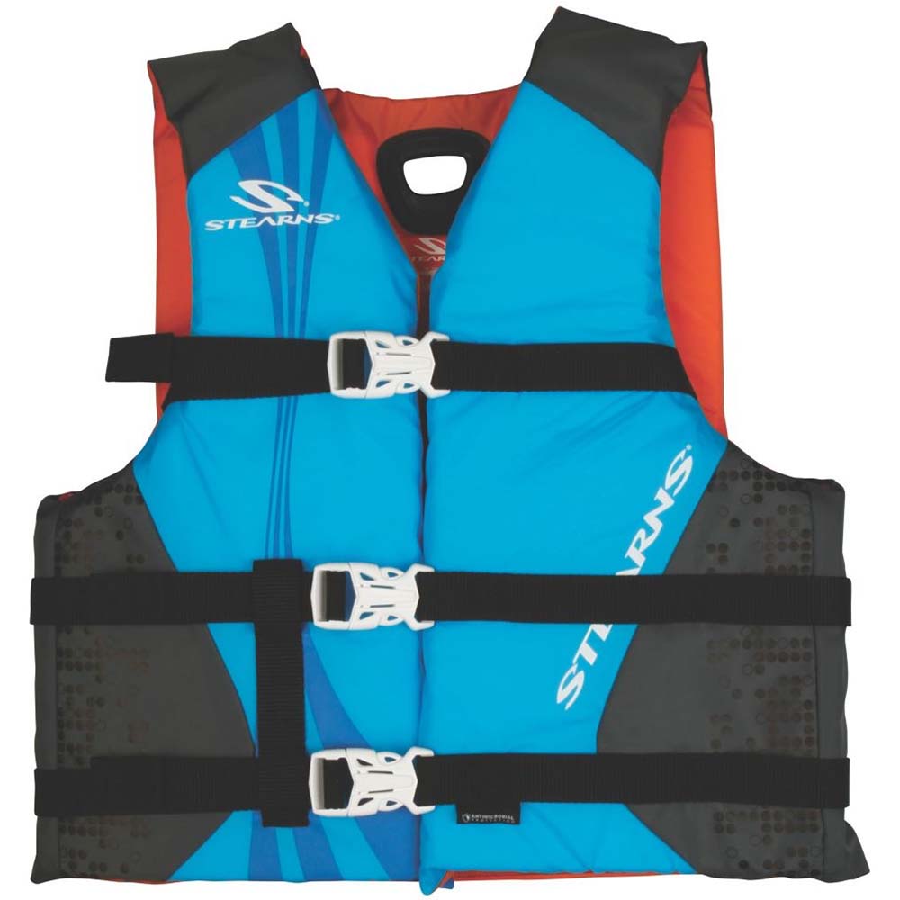 Stearns Antimicrobial Nylon Vest Life Jacket - 30-50lbs - Blue - Boat Gear USA