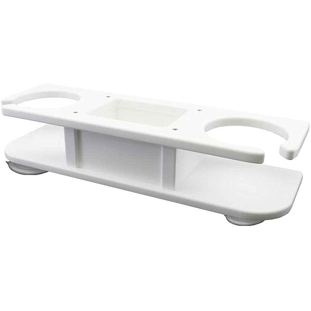 TACO 2-Drink Poly Holder w/Catch-All - White - Boat Gear USA