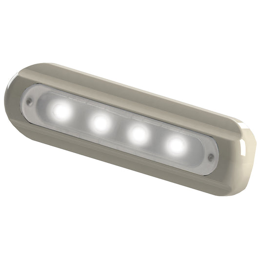 TACO 4-LED Deck Light - Flat Mount - White Housing - Boat Gear USA