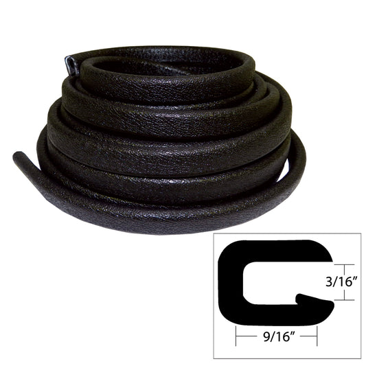 TACO Flexible Vinyl Trim - 5/32" Opening x 9/16"W x 25'L - Black - Boat Gear USA