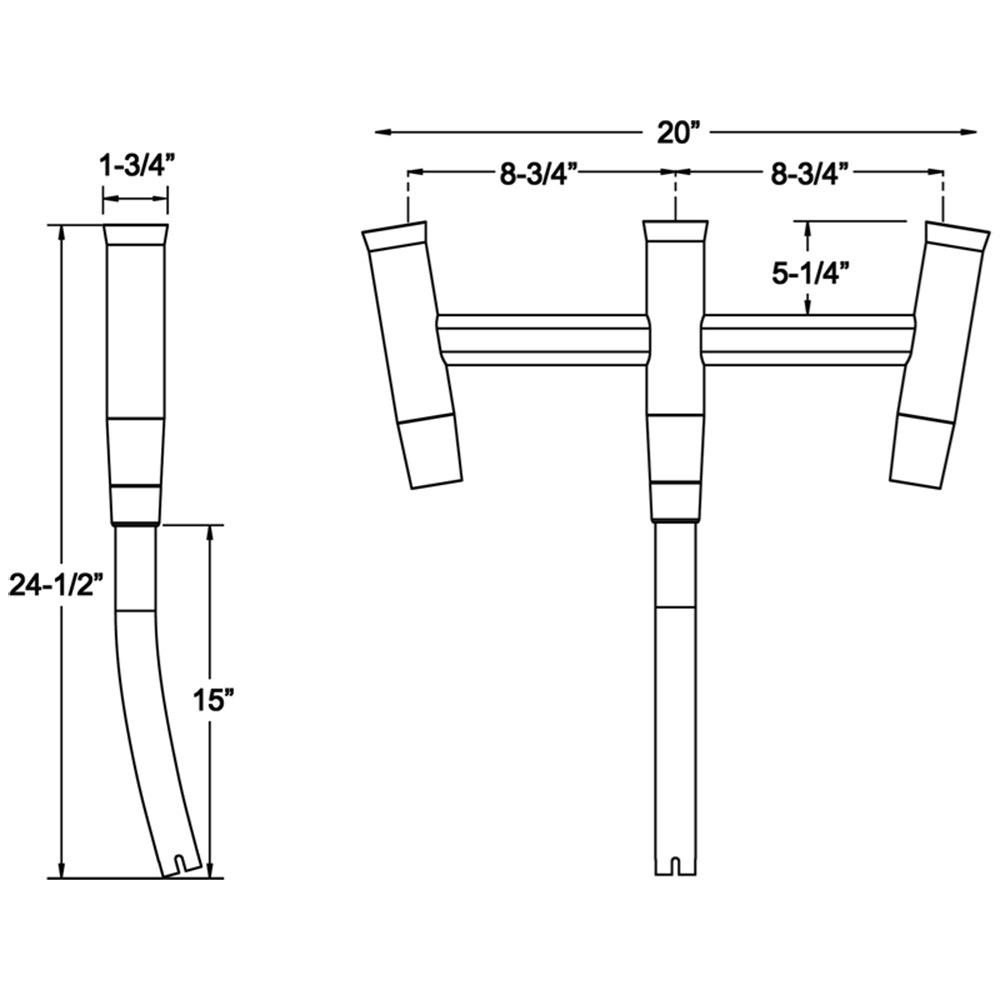 TACO Kite Fishing 3-Rod Cluster - Boat Gear USA