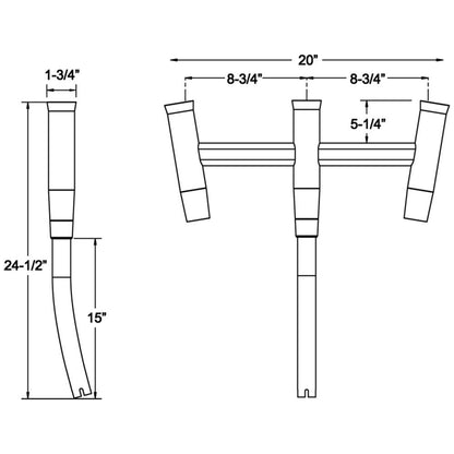 TACO Kite Fishing 3-Rod Cluster - Boat Gear USA