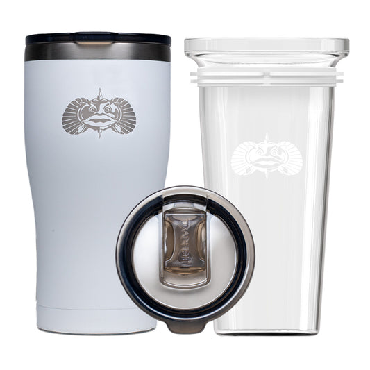 Toadfish Non-Tipping 20oz Tumbler - White - Boat Gear USA