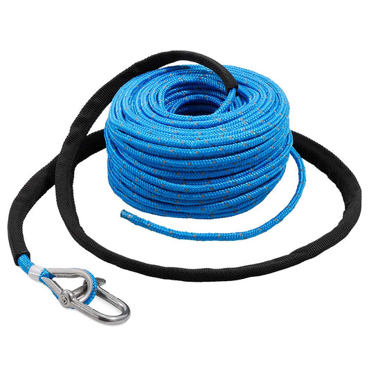 TRAC Outdoors Anchor Rope - 3/16" x 100' w/SS Shackle - Boat Gear USA