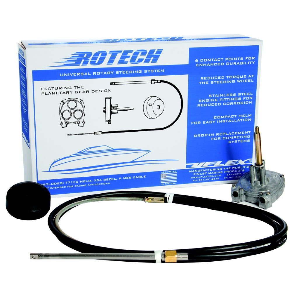 UFlex Rotech 13' Rotary Steering Package - Cable, Bezel, Helm - Boat Gear USA
