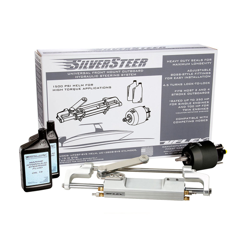 Uflex SilverSteer™ 2.0 High-Performance Front Mount Outboard Hydraulic Steering System - 1500PSI FM V2 - Boat Gear USA
