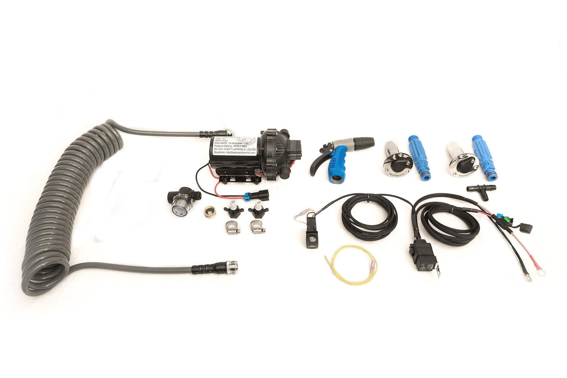 Universal Boat Washdown Kit with SINGLE/DUAL QUICK RELEASE FLUSH MOUNT HOSE CONNECTOR(s) - Boat Gear USA