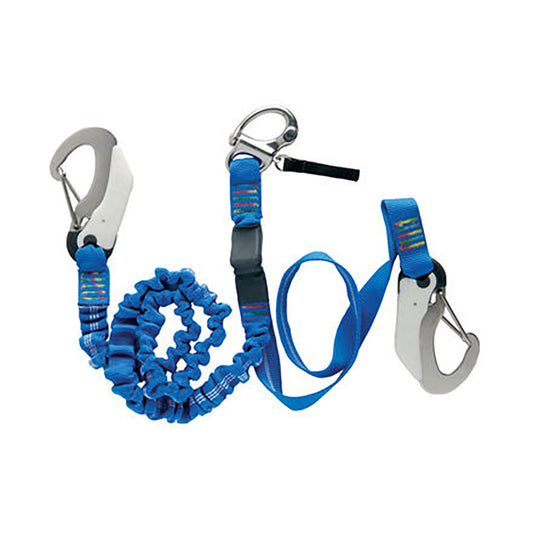 Wichard Double Releasable Elastic Tether Fixed Line w/3 Hooks - Boat Gear USA