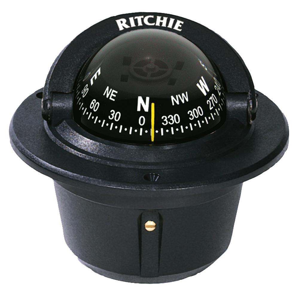 Ritchie F-50 Explorer Compass - Flush Mount - Black - Boat Gear USA