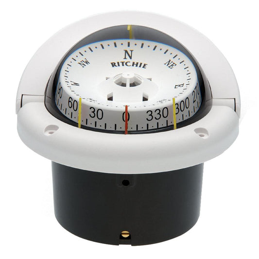 Ritchie HF-743W Helmsman Compass - Flush Mount - White - Boat Gear USA