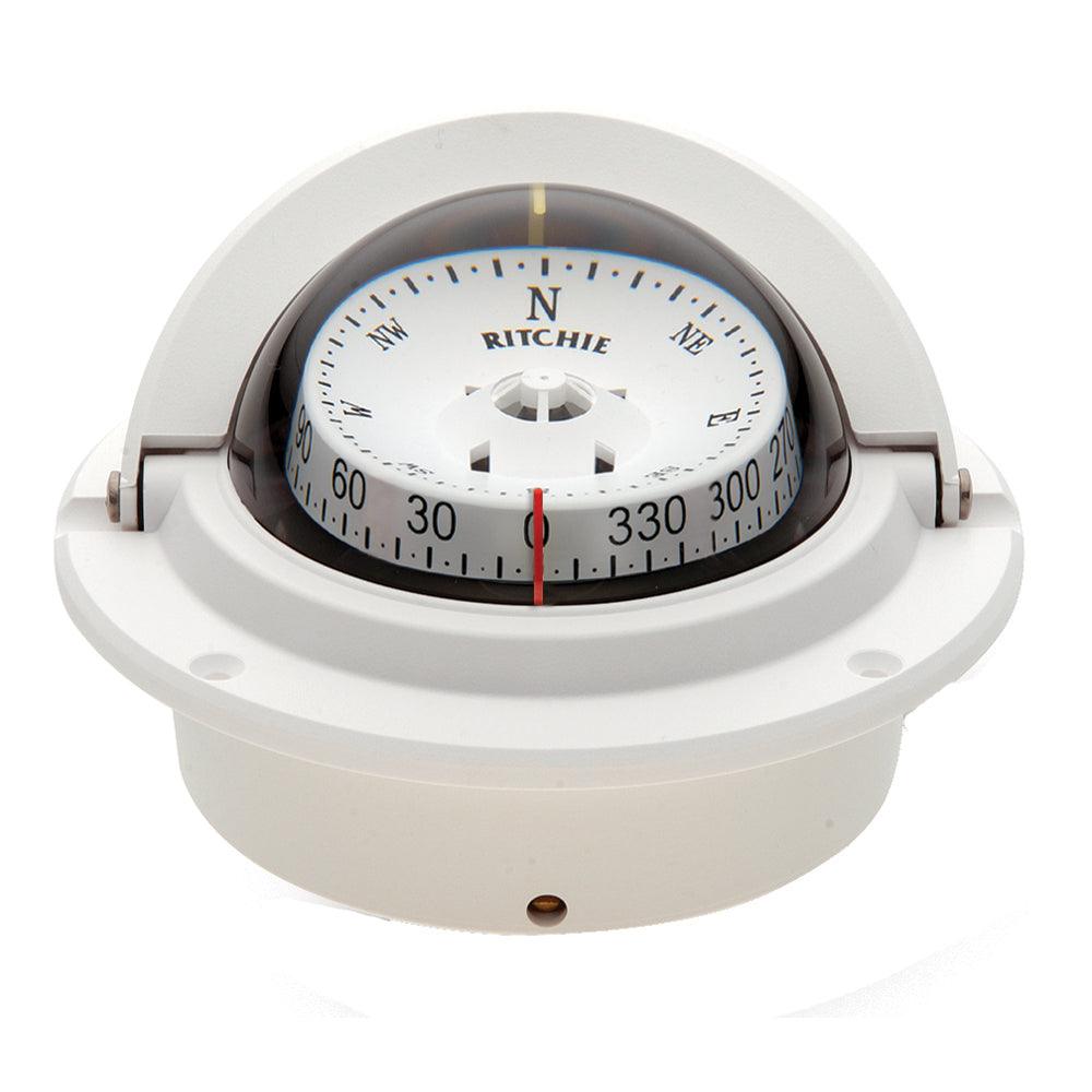 Ritchie F-83W Voyager Compass - Flush Mount - White - Boat Gear USA