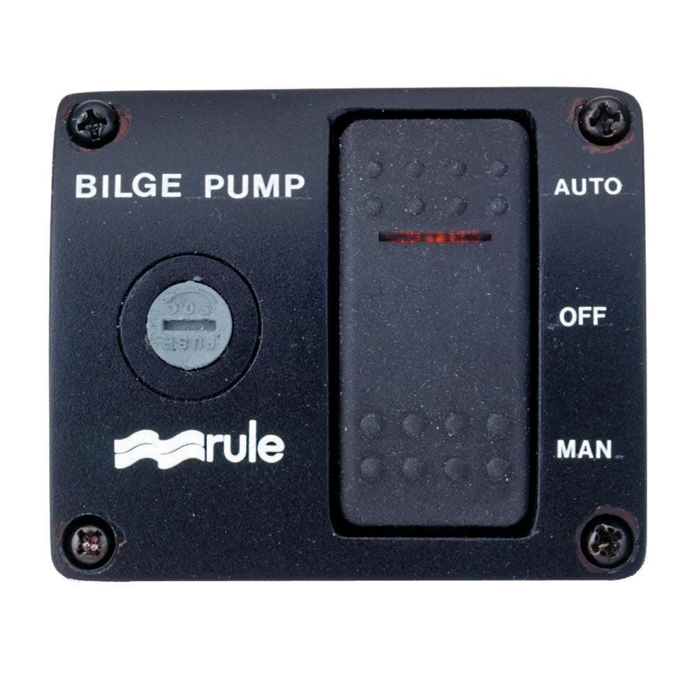 Rule Deluxe 3-Way Lighted Rocker Panel Switch - Boat Gear USA