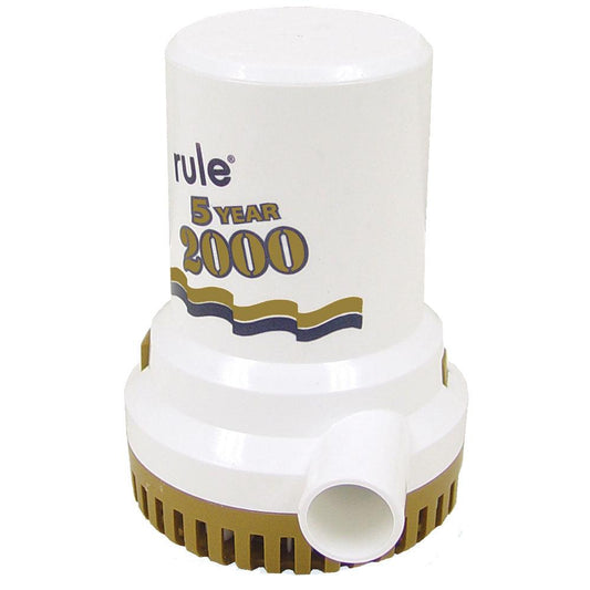 Rule 2000 G.P.H. "Gold Series" Bilge Pump (12V) - Boat Gear USA