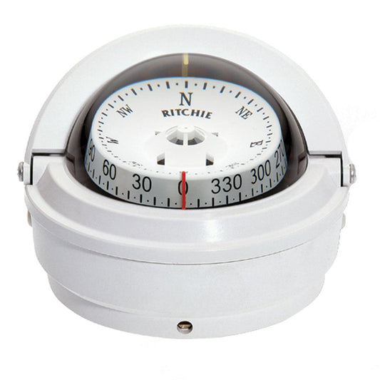 Ritchie S-87W Voyager Compass - Surface Mount - White - Boat Gear USA