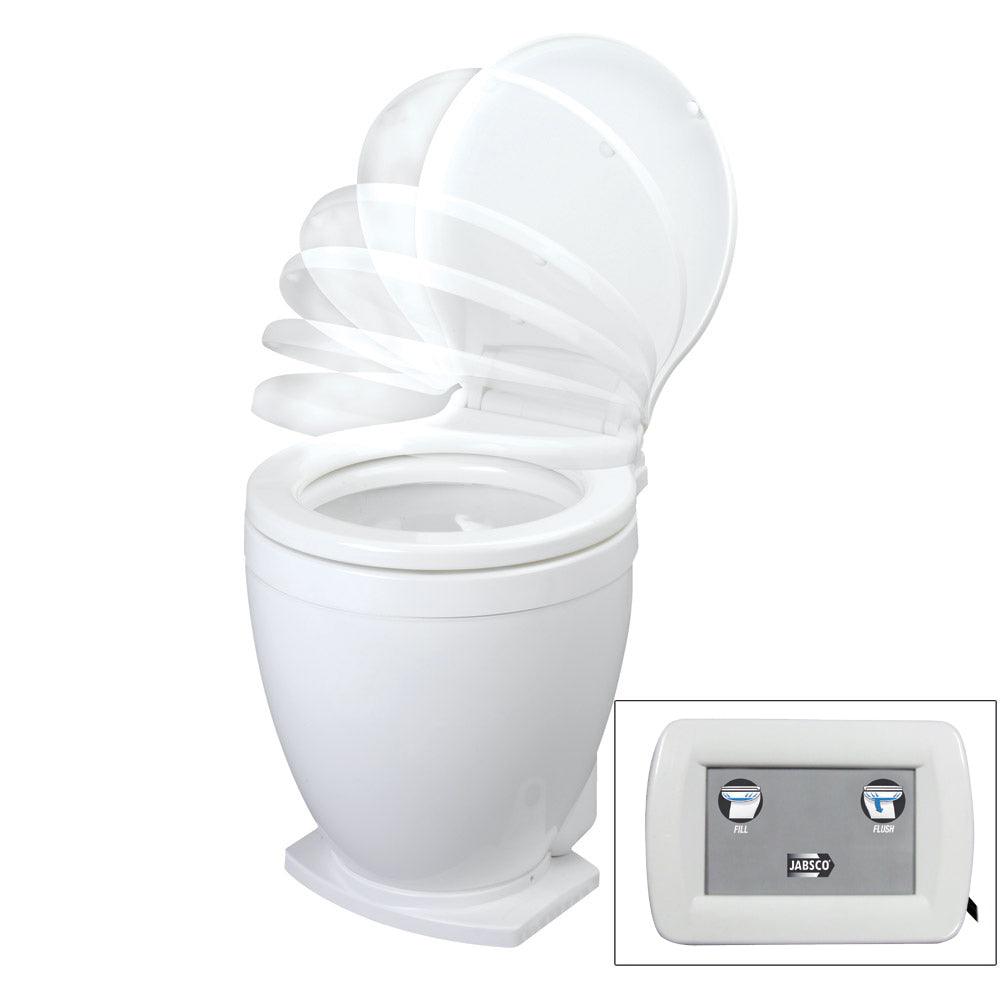 Jabsco Lite Flush Electric 12V Toilet w/Control Panel - Boat Gear USA