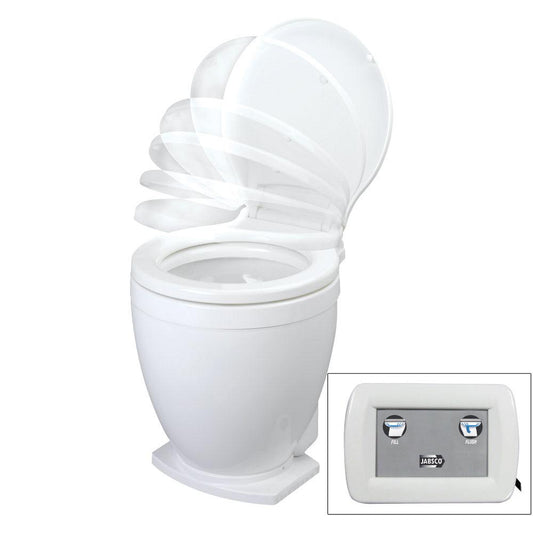 Jabsco Lite Flush Electric 12V Toilet w/Control Panel - Boat Gear USA