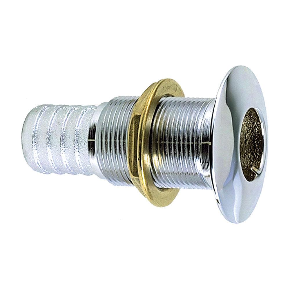 Perko 5/8" Thru-Hull Fitting f/ Hose Chrome Plated Bronze MADE IN THE USA - Boat Gear USA