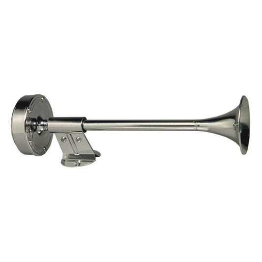 Schmitt Marine Deluxe All-Stainless Shorty Single Trumpet Horn - 12V - Boat Gear USA