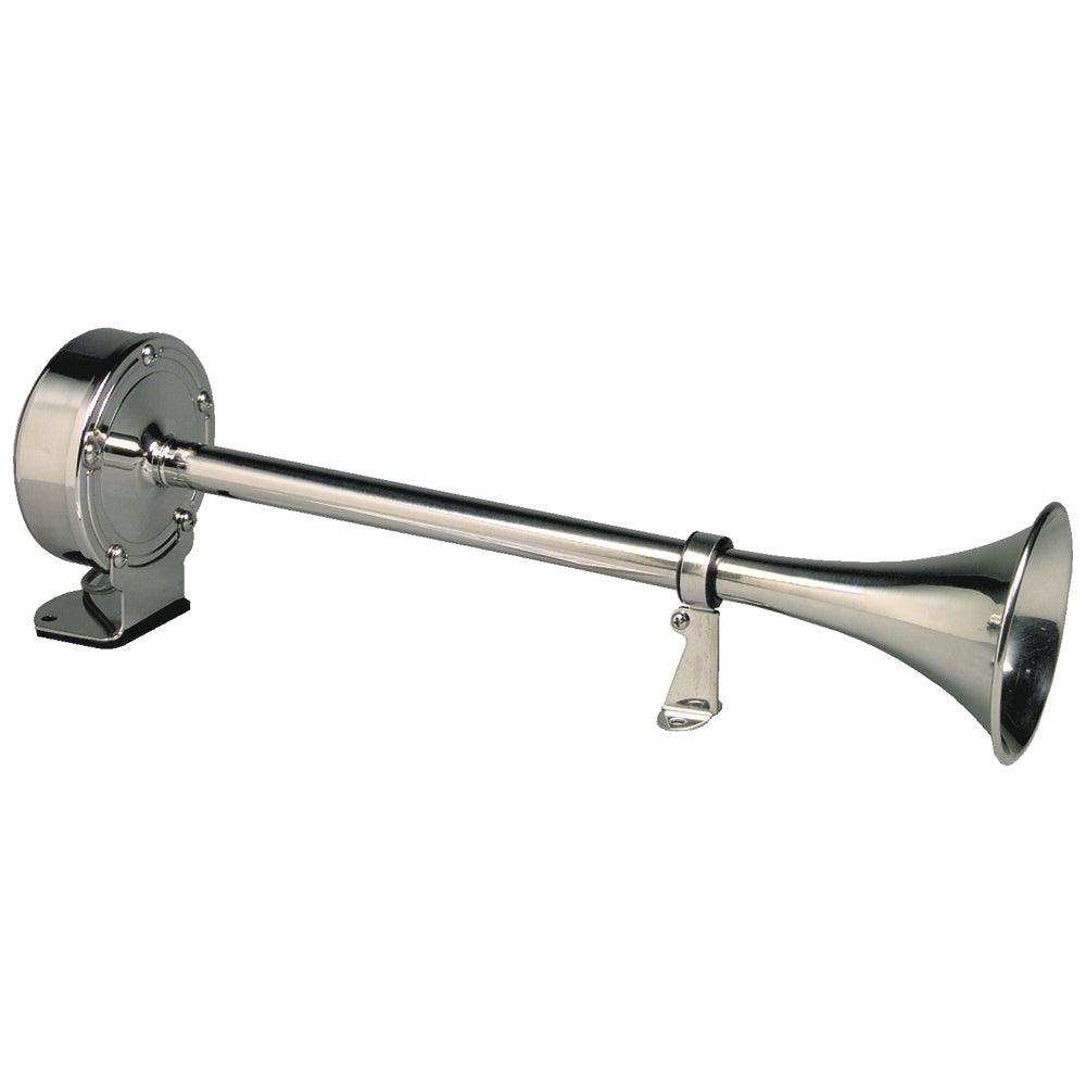 Schmitt Marine Deluxe All-Stainless Single Trumpet Horn - 12V - Boat Gear USA