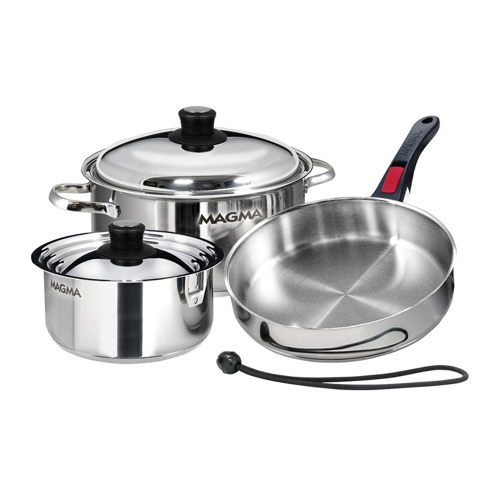 Magma 7 Piece Induction Cookware Set - Stainless Steel - Boat Gear USA