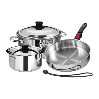 Magma 7 Piece Induction Cookware Set - Stainless Steel - Boat Gear USA