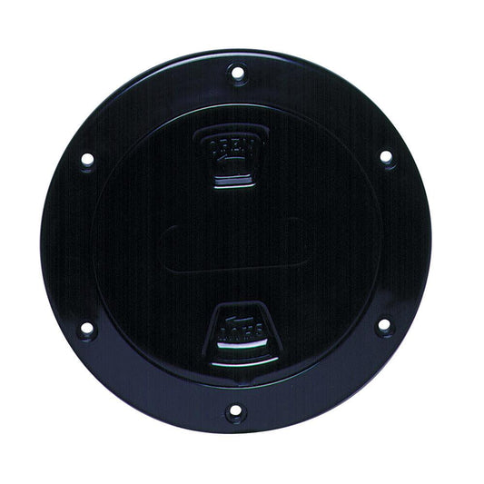 Beckson 4" Smooth Center Screw-Out Deck Plate - Black - Boat Gear USA