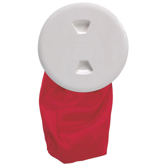 Beckson 5" Stow-Away Deck Plate - White w/12" Bag - Boat Gear USA